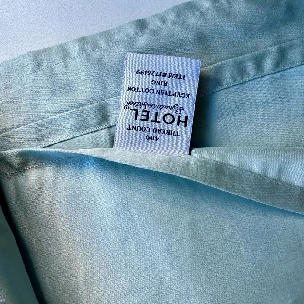 New Hotel Egyptian Cotton King Misty Blue Bedding Flat Sheet, 400 TC